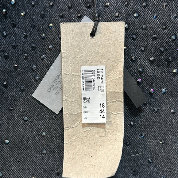 Brand New!!! “In other word” Black rhinestone studded Skirt - Picture 3 of 5